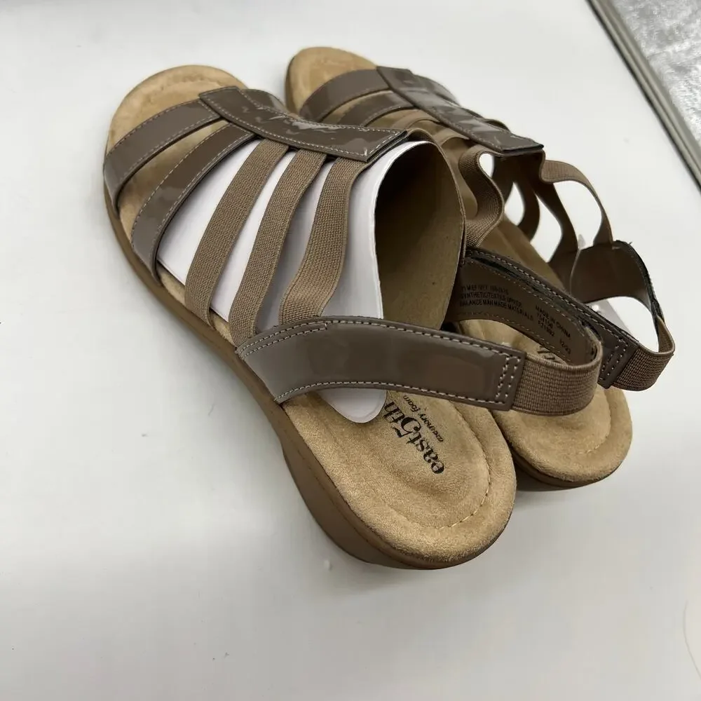 East 5th Ivey Women's Memory Foam Sling Back Sandals Brown Nude Size 11M